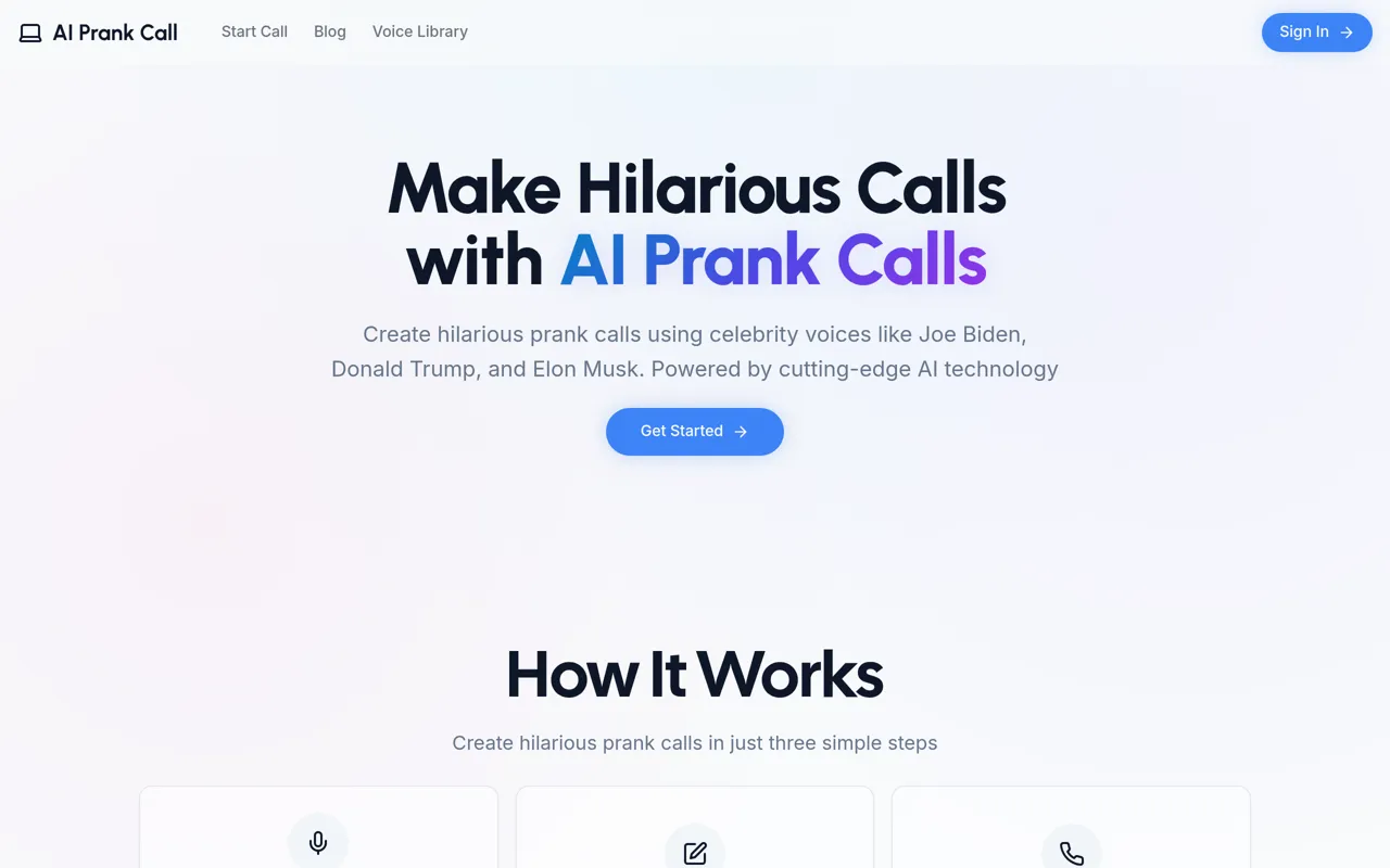Screenshot of AI Prank Call