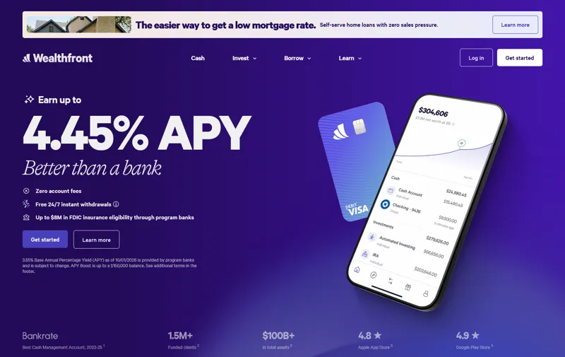 Screenshot of Wealthfront