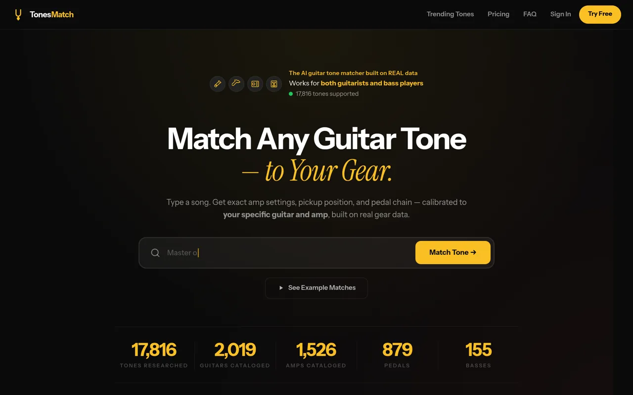 Screenshot of TonesMatch
