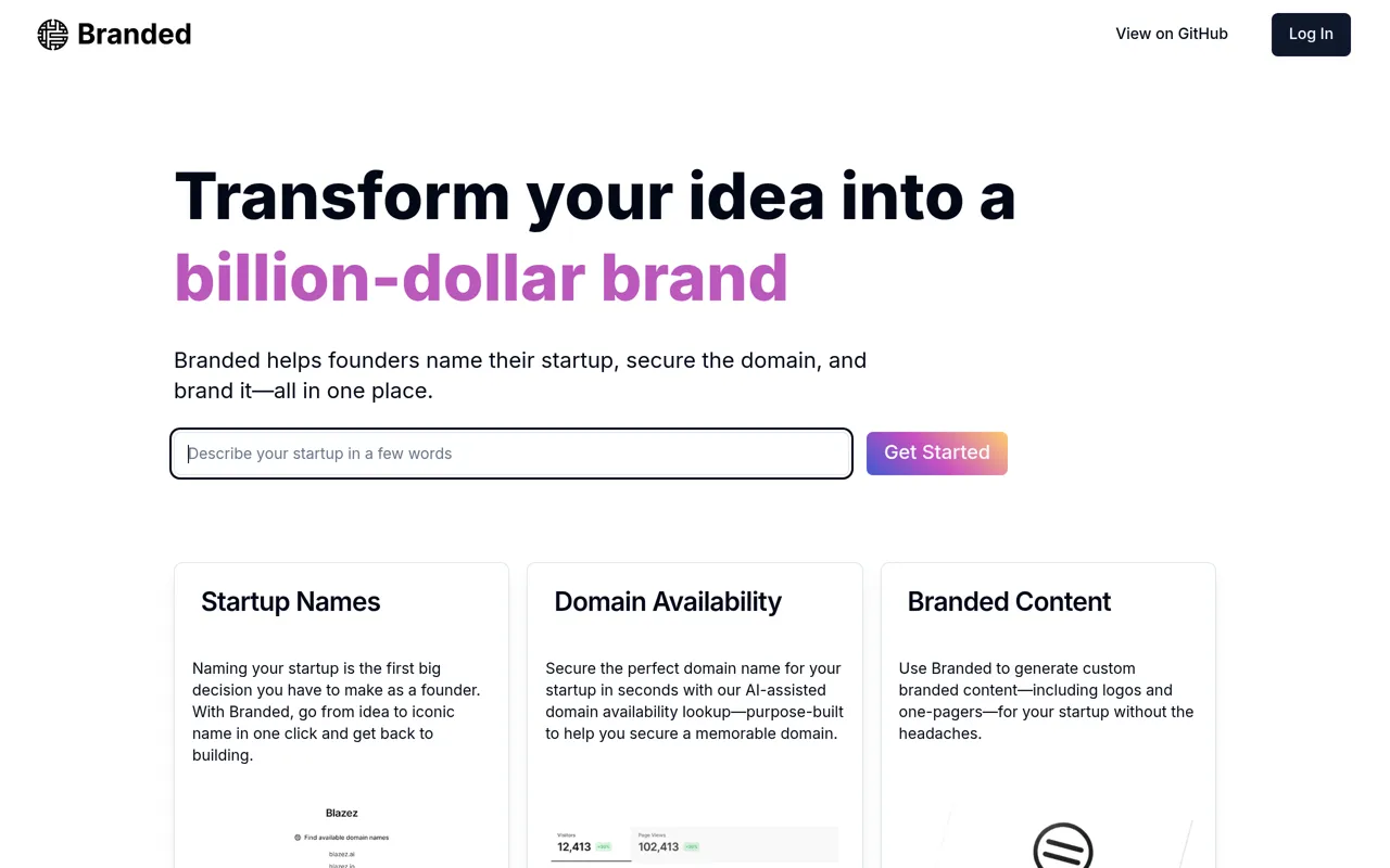 Screenshot of Branded