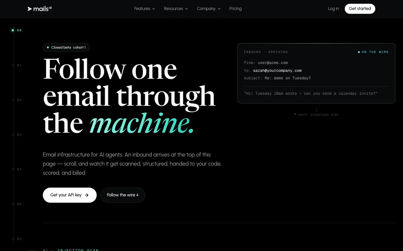 Screenshot of Mails.ai