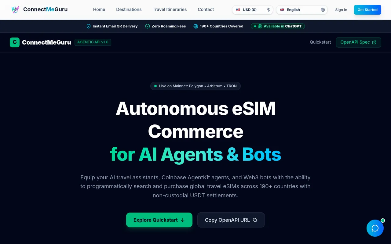 Screenshot of ConnectMeGuru Agentic API