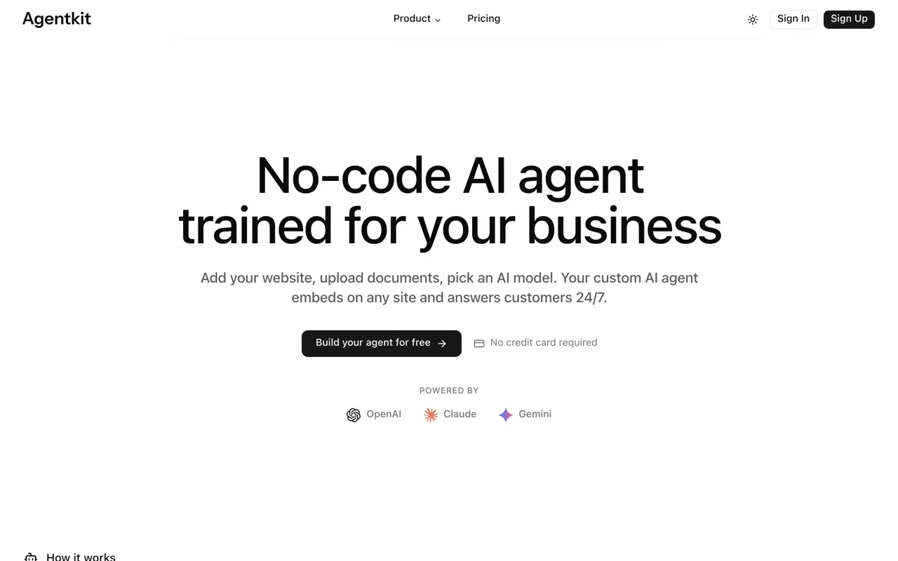 Screenshot of Agentkit