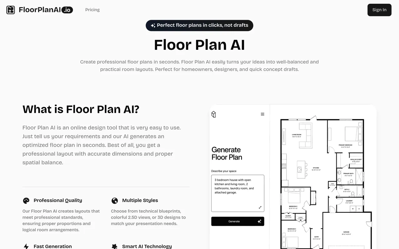 Screenshot of Floor Plan AI