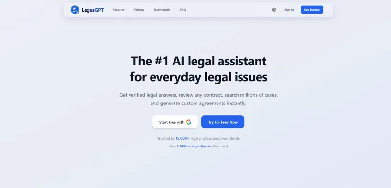 Screenshot of LegesGPT