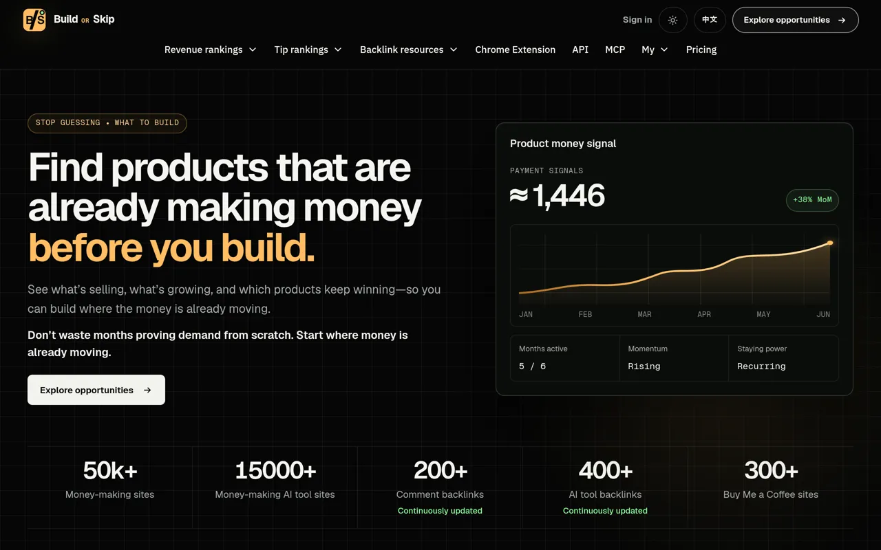 Screenshot of Build or Skip