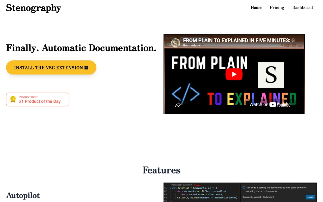 Screenshot of Stenography