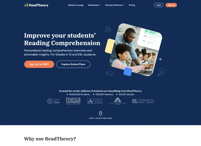Screenshot of ReadTheory