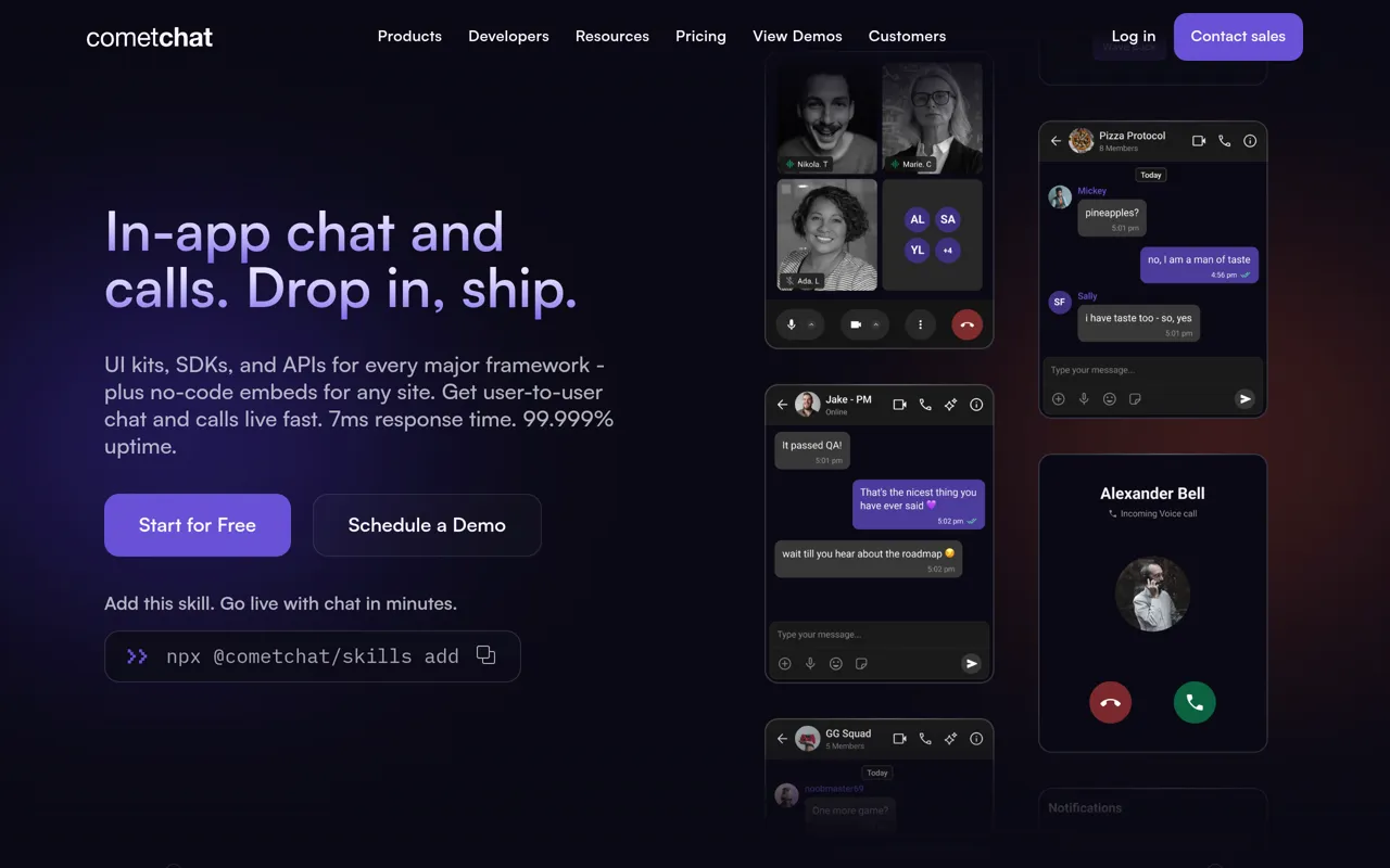 Screenshot of CometChat