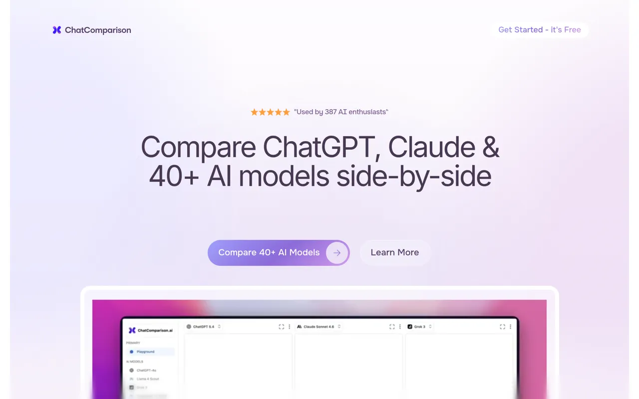 Screenshot of ChatComparison.ai
