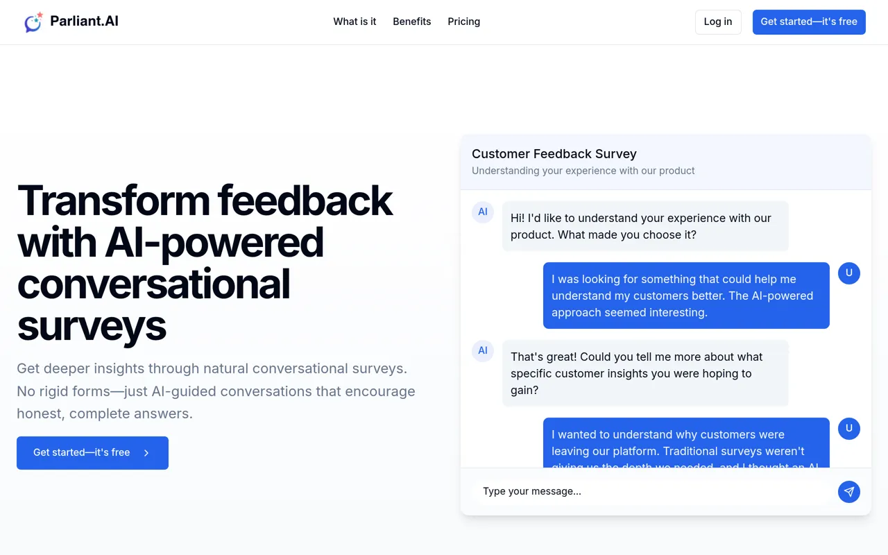 Screenshot of Parliant.AI