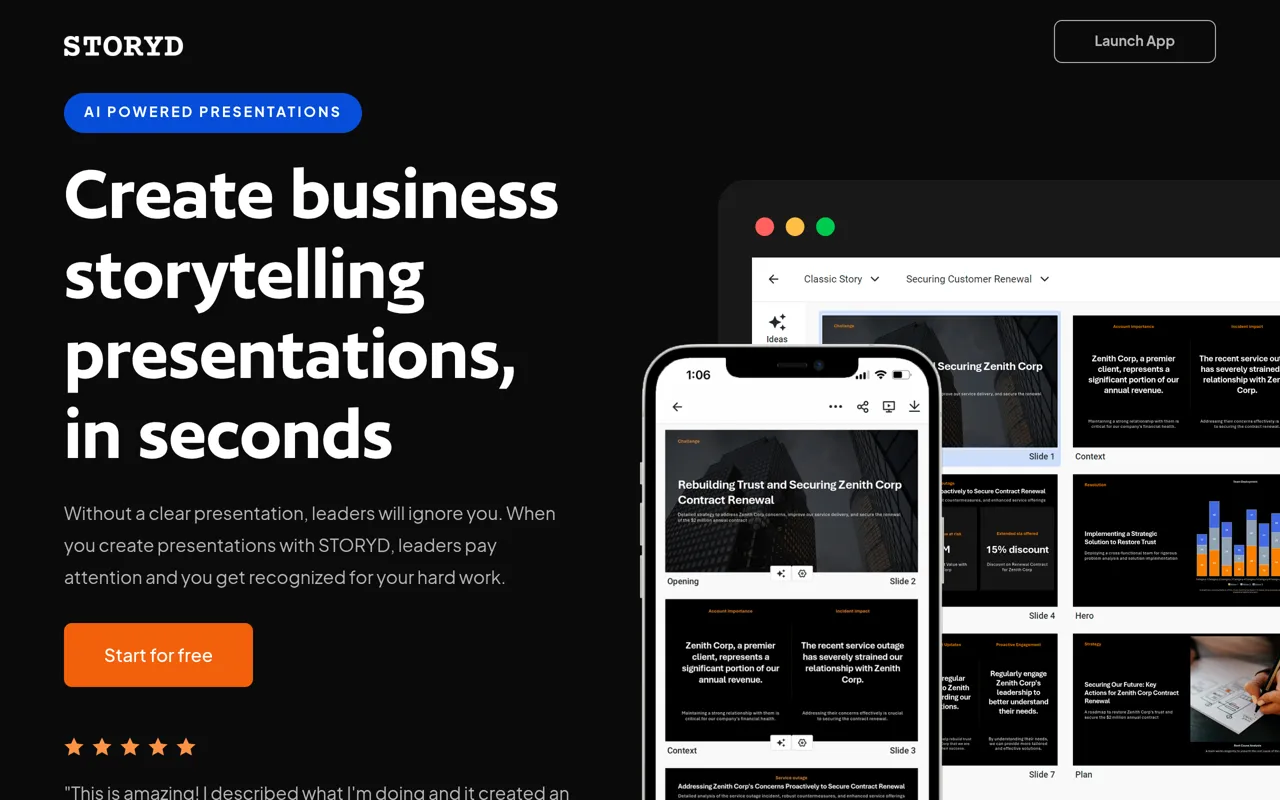 Screenshot of STORYD