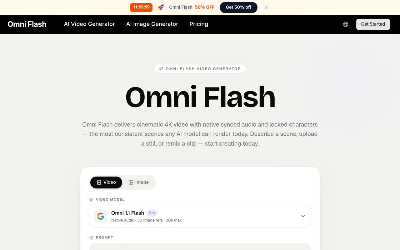 Screenshot of Omni Flash