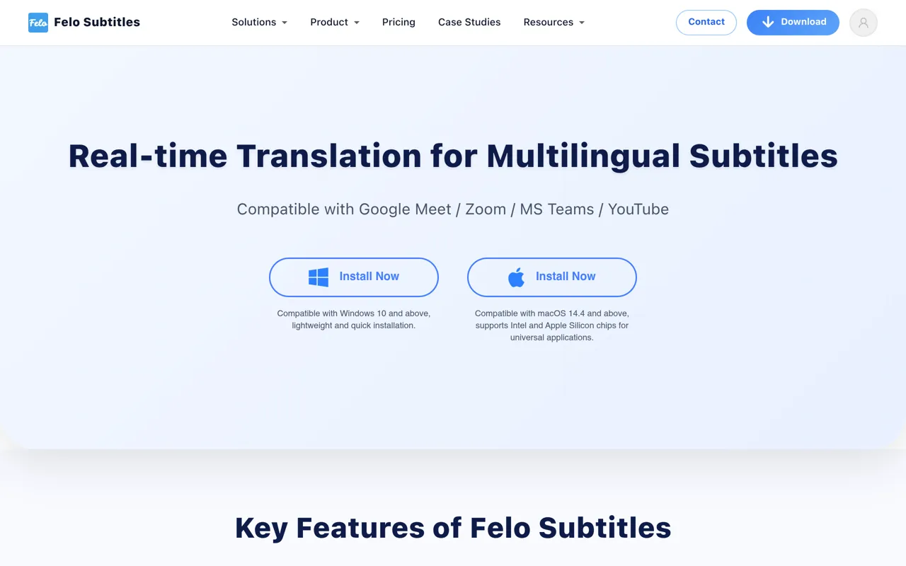 Screenshot of Felo Subtitles
