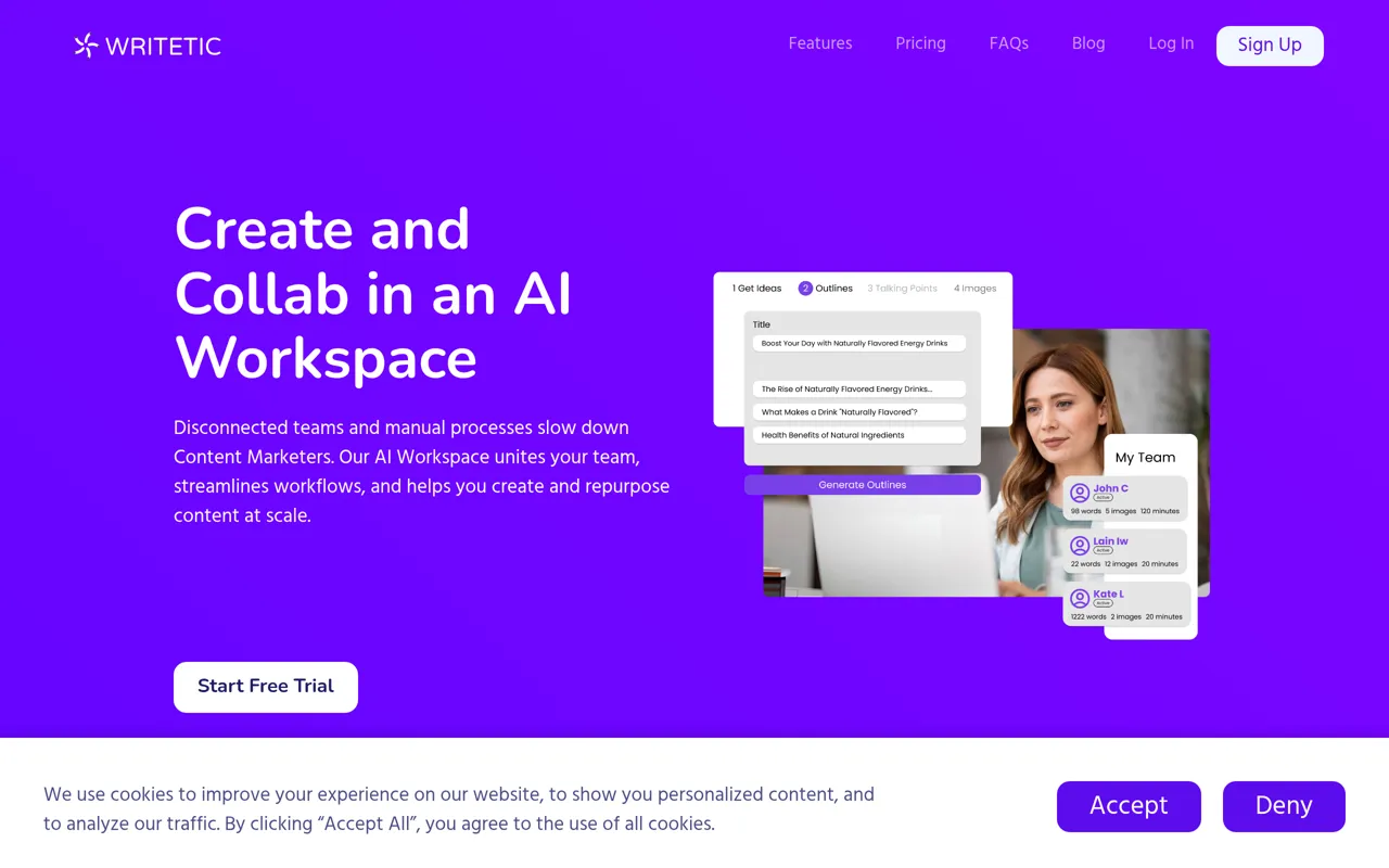 Screenshot of Writetic