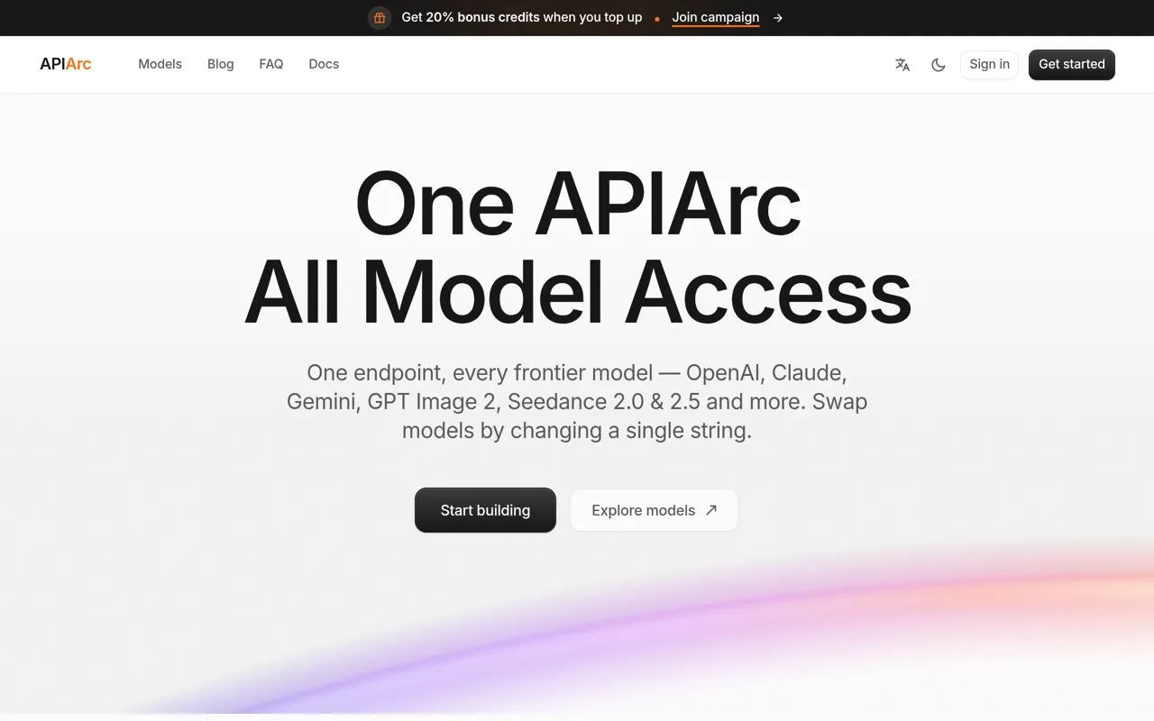 Screenshot of APIArc