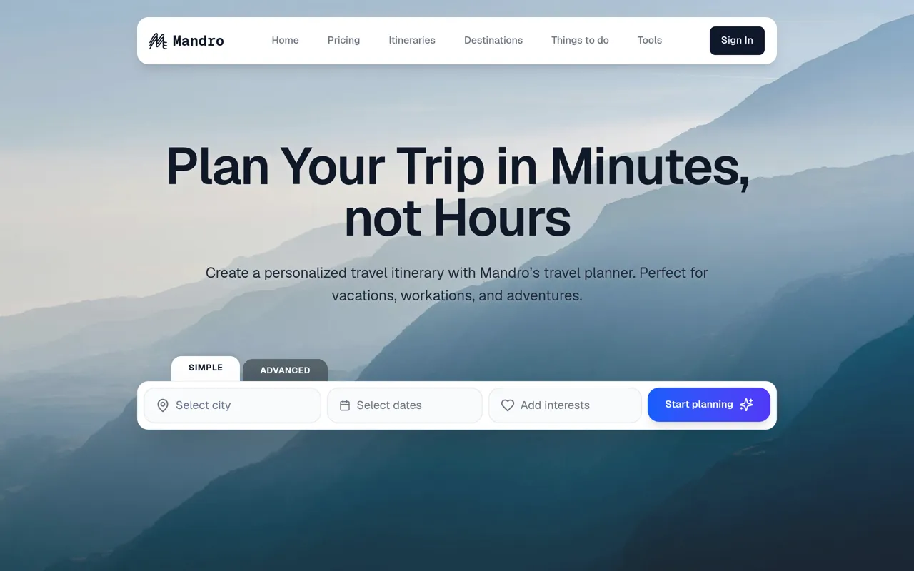 Screenshot of Mandro