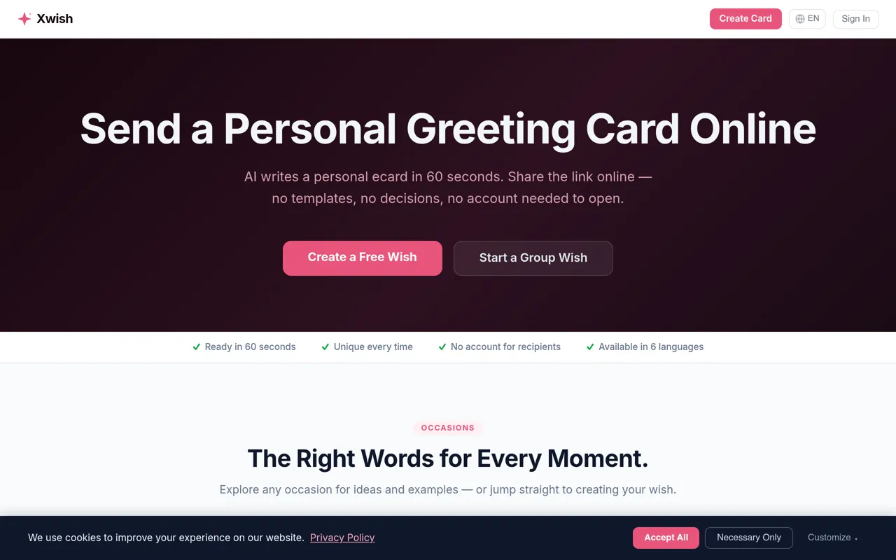 Screenshot of Xwish
