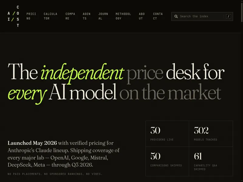 Screenshot of AICost