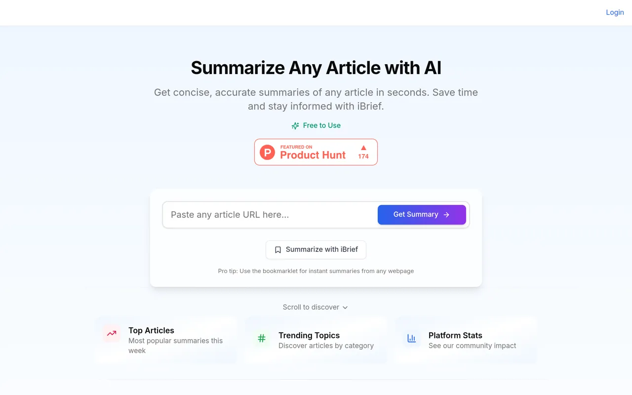 Screenshot of iBrief