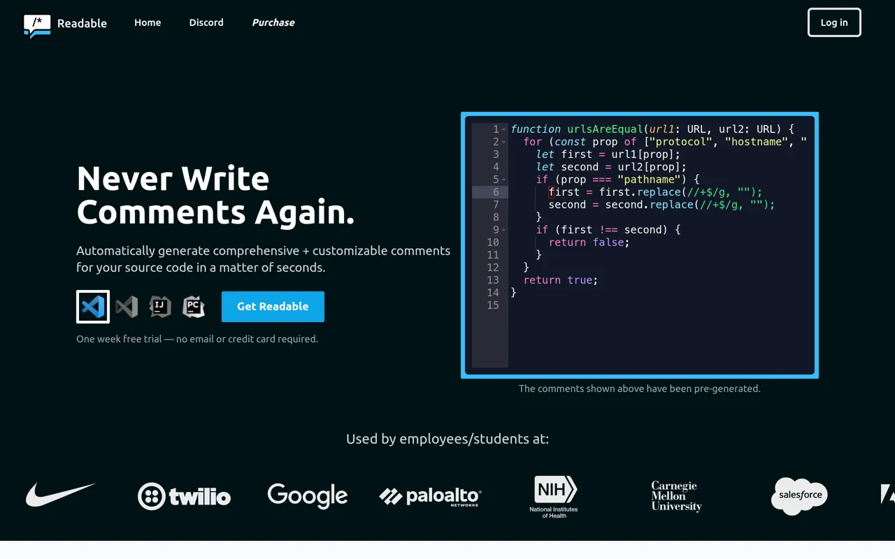 Screenshot of Readable