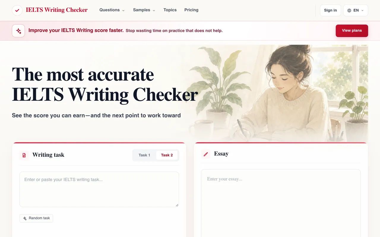 Screenshot of IELTS Writing Checker