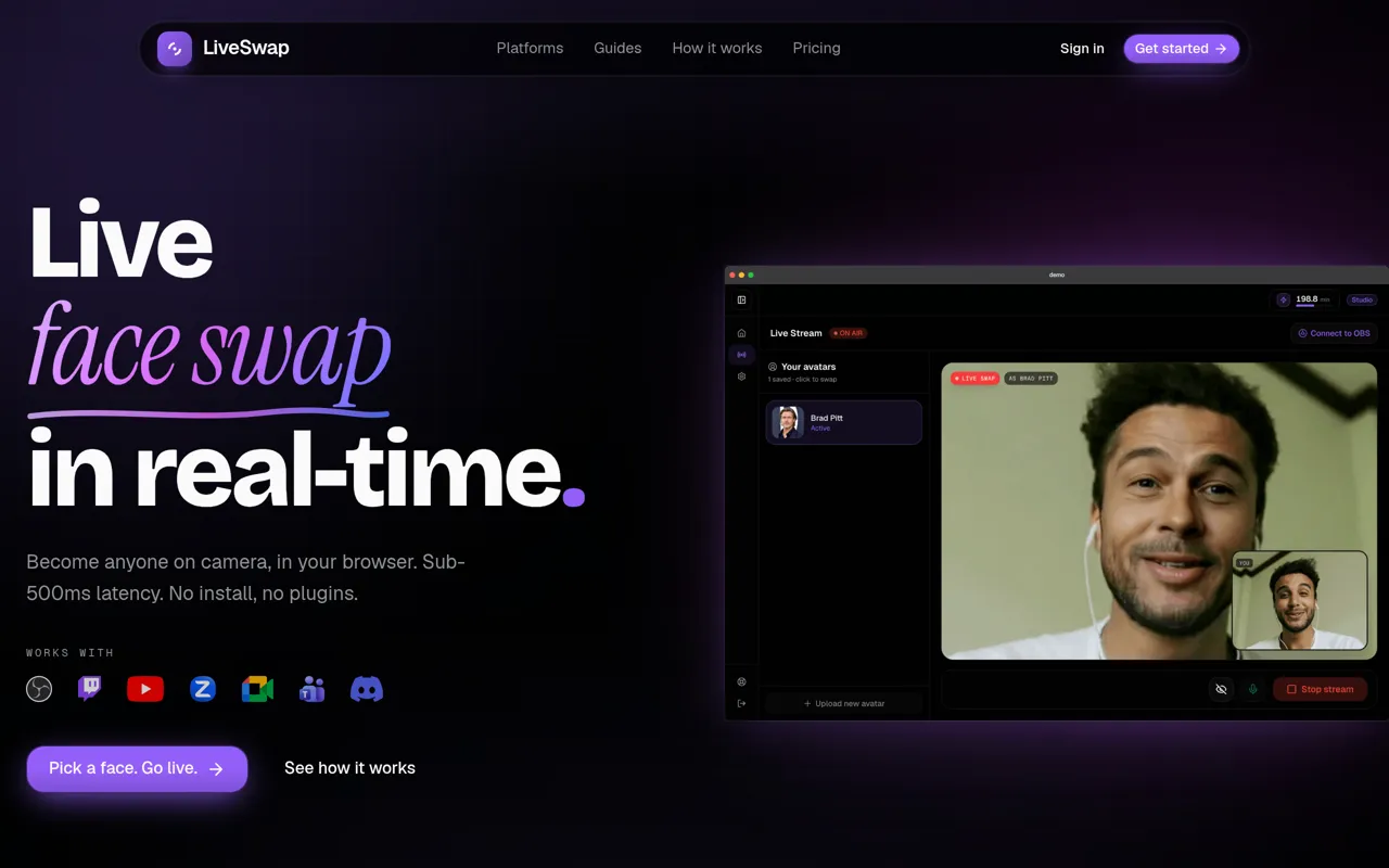 Screenshot of LiveSwap