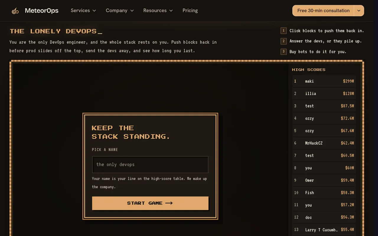 Screenshot of The Lonely DevOps