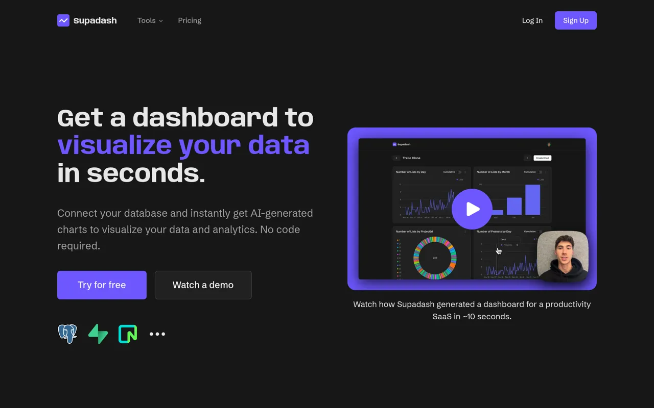 Screenshot of Supadash
