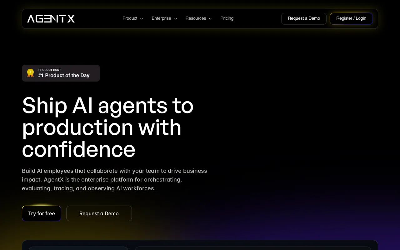 Screenshot of AgentX