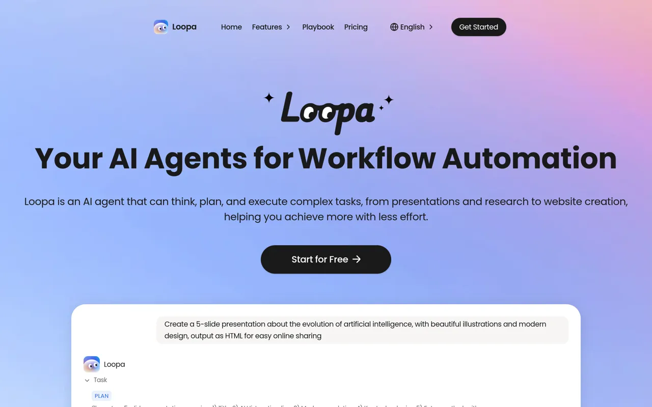 Screenshot of Loopa