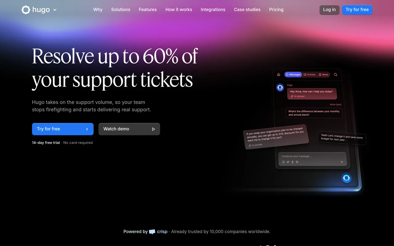 Screenshot of Hugo AI