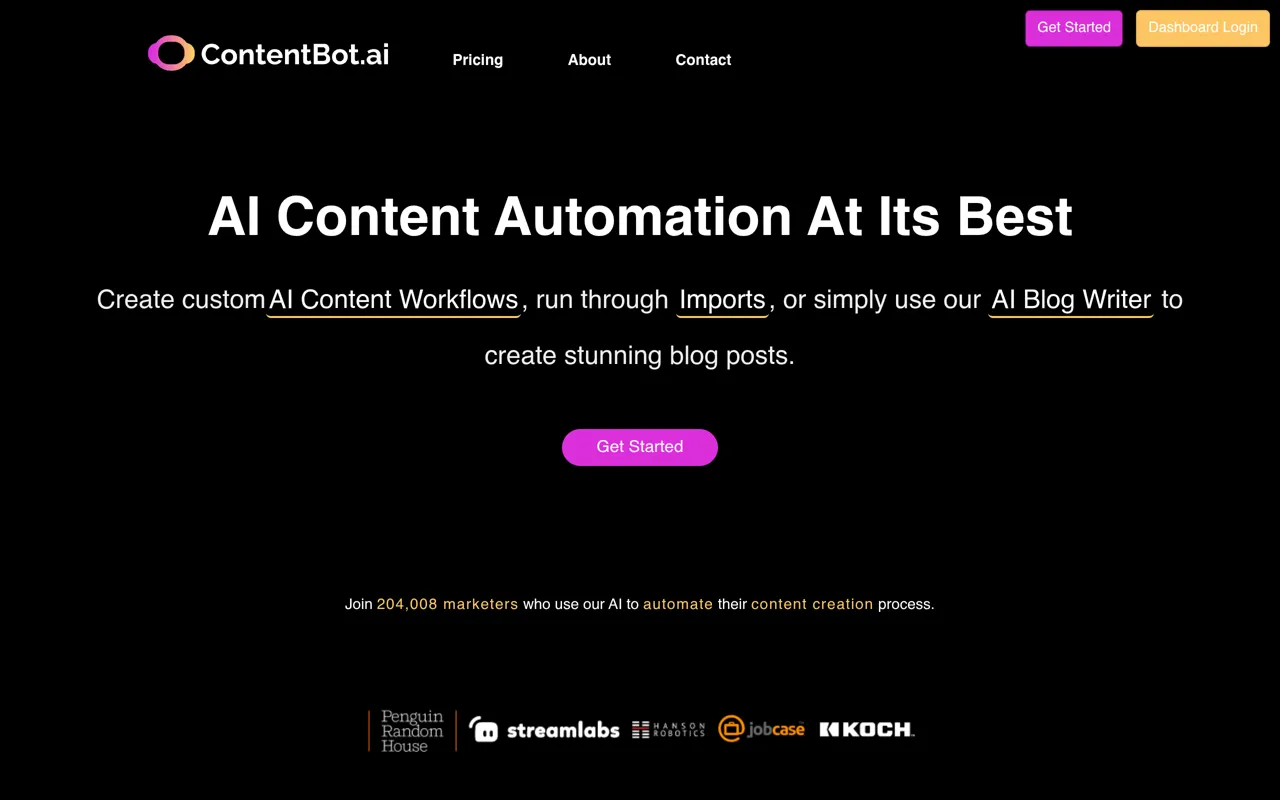 Screenshot of ContentBot