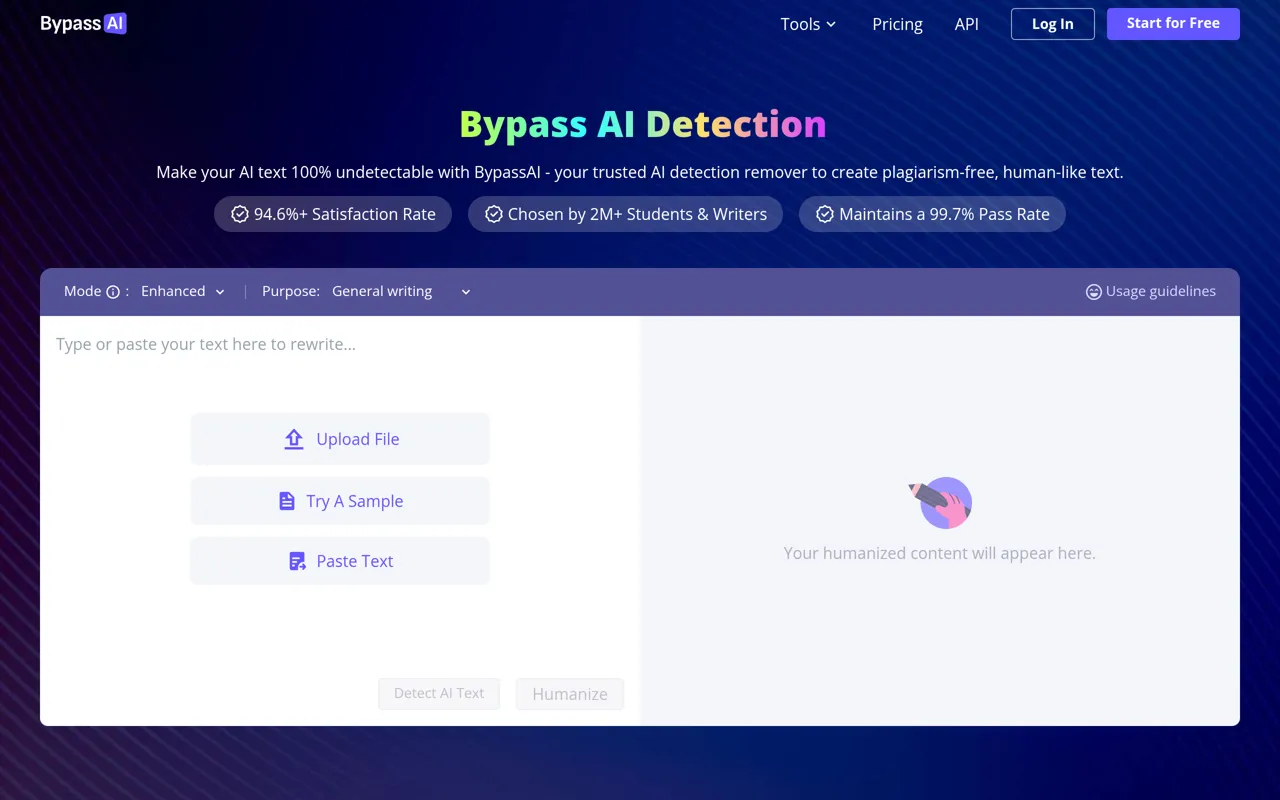 Screenshot of BypassAI