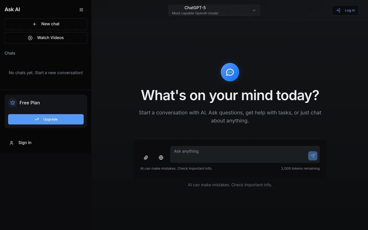 Screenshot of Ask AI