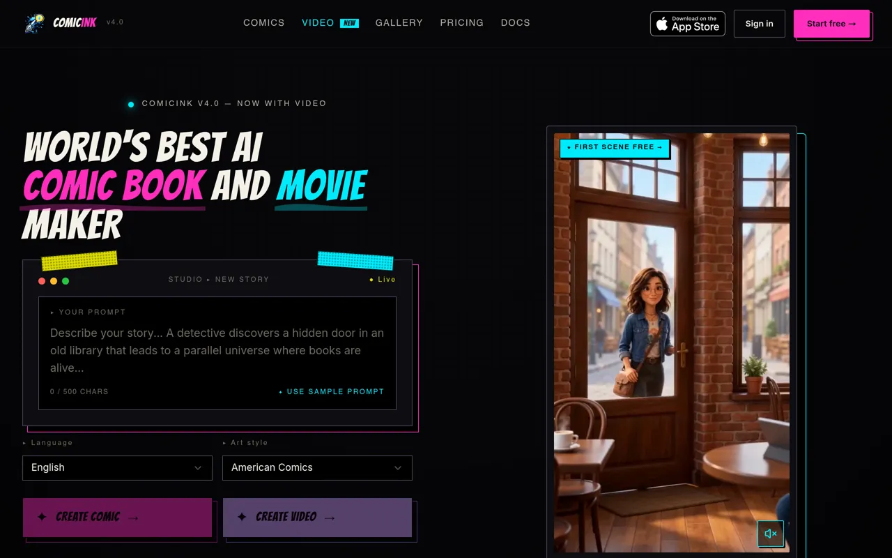Screenshot of ComicInk