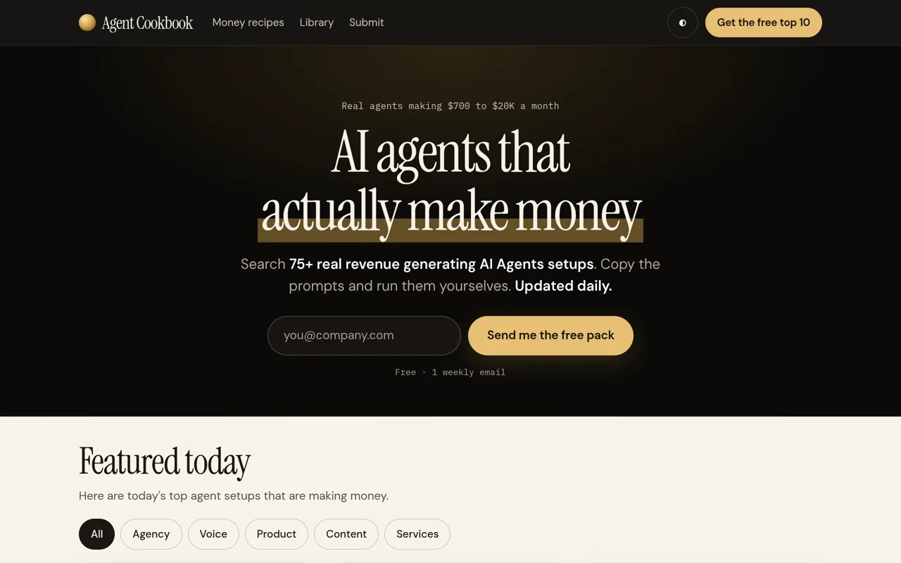 Screenshot of Agent Cookbook