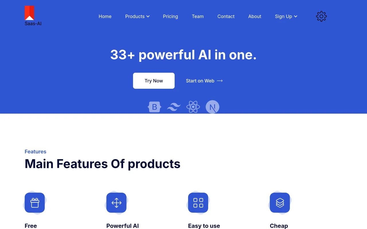 Screenshot of Saas AI