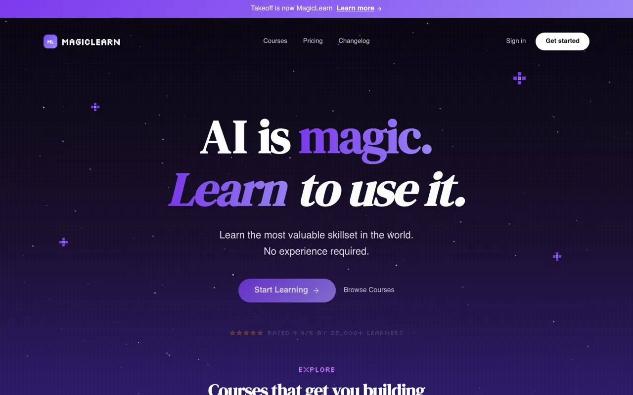 Screenshot of MagicLearn