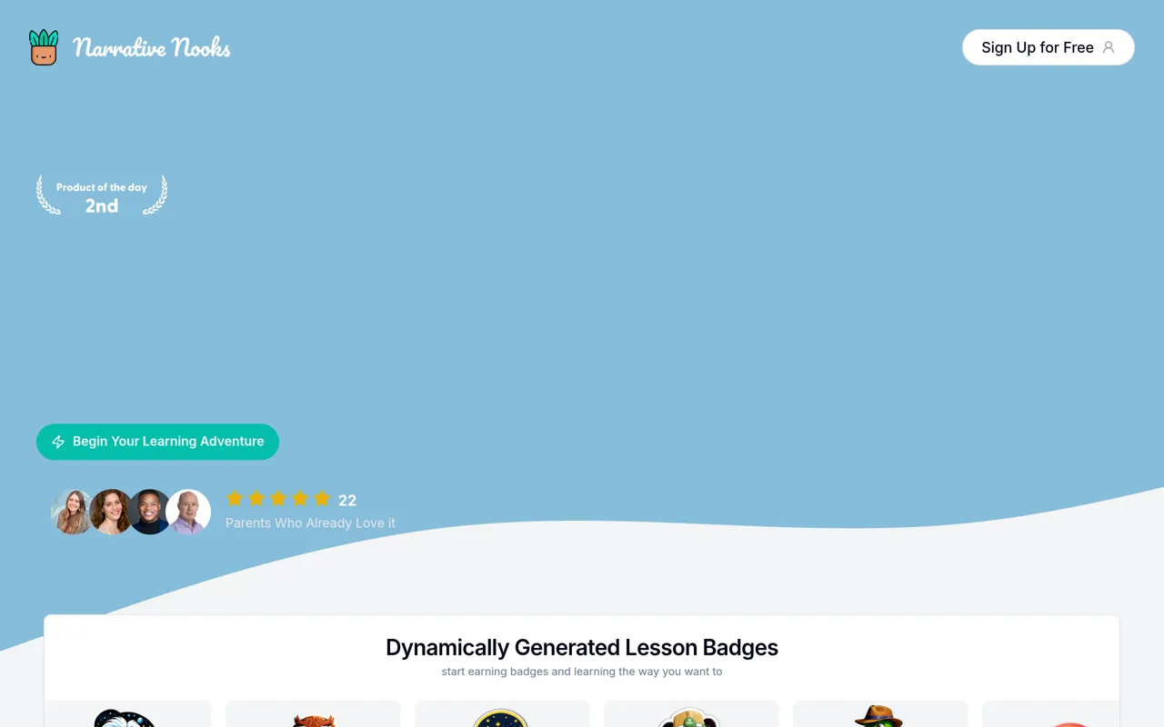 Screenshot of Narrative Nooks