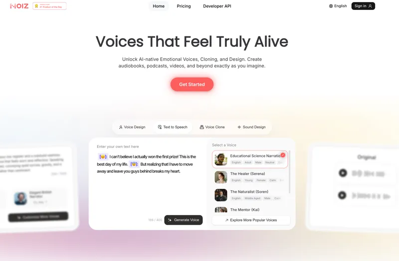 Screenshot of Noiz AI