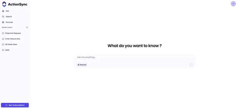 Screenshot of Action Sync