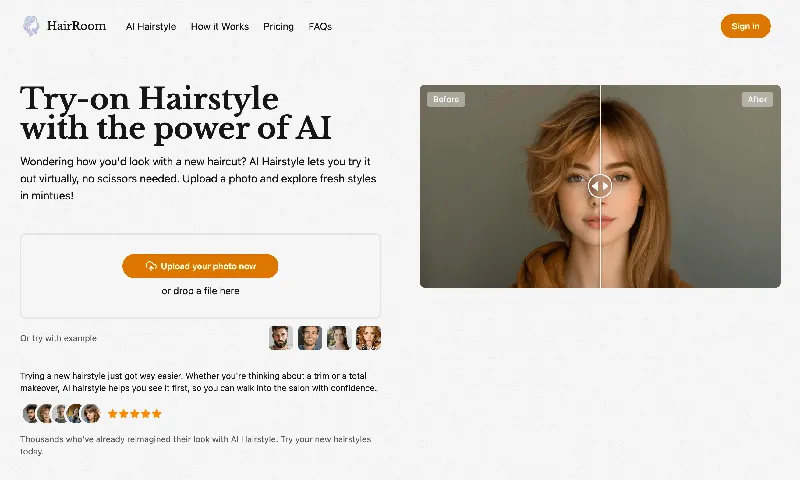 Screenshot of AI Hairstyle