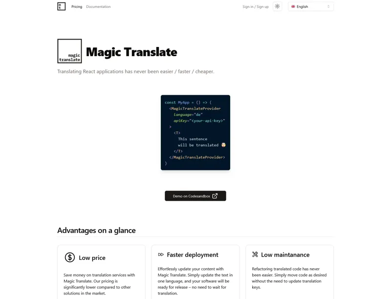 Screenshot of Magic Translate