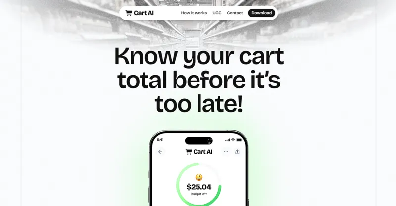 Screenshot of Cart AI – Smart Budget Tracker
