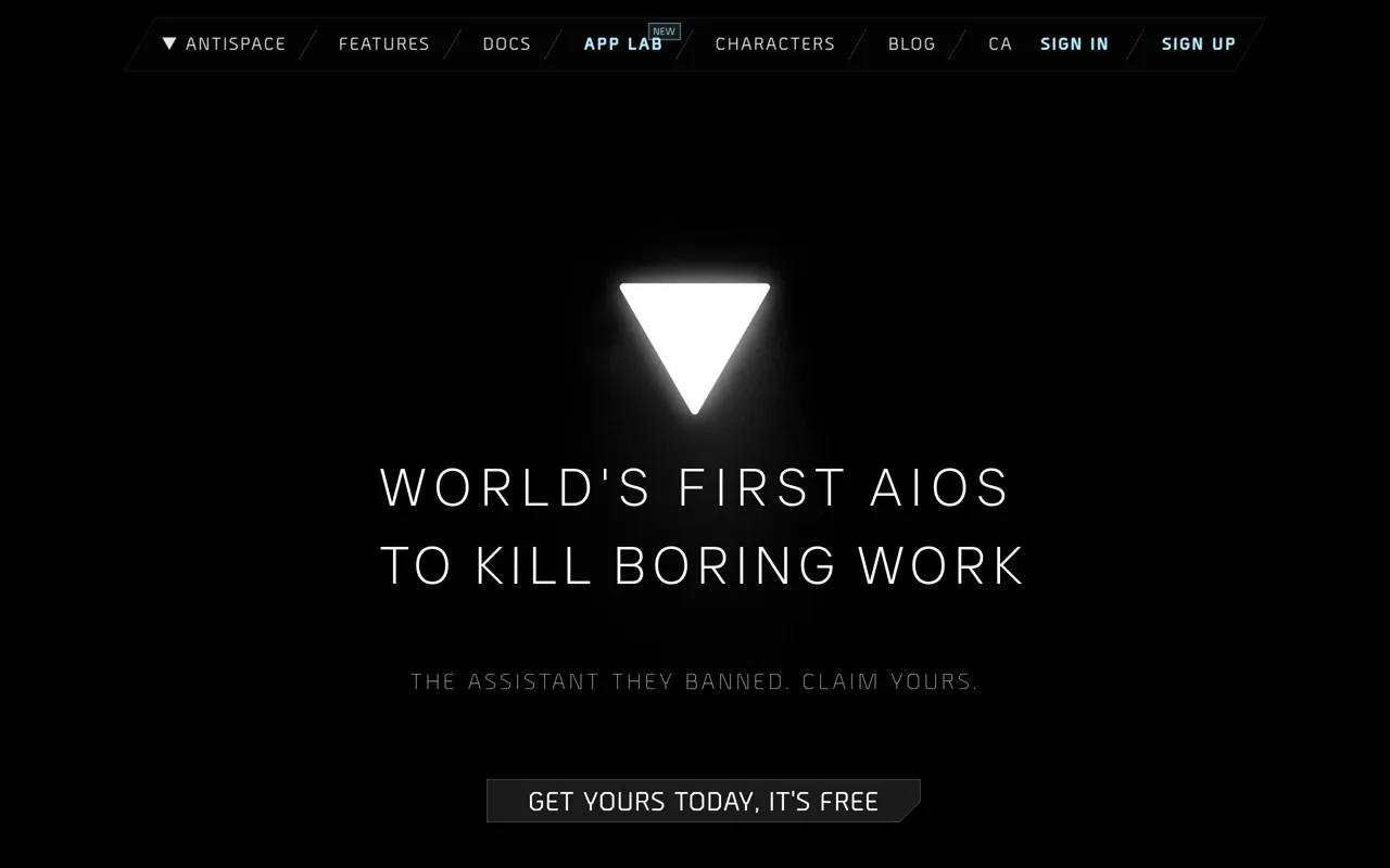 Screenshot of Antispace
