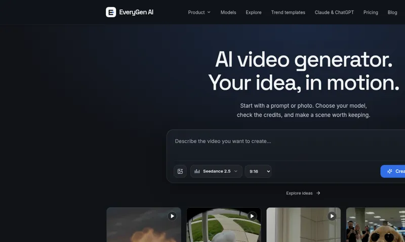 Screenshot of EveryGen AI