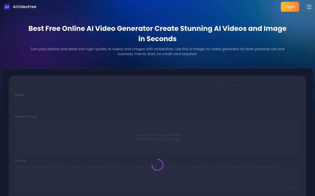 Screenshot of AIVideoFree