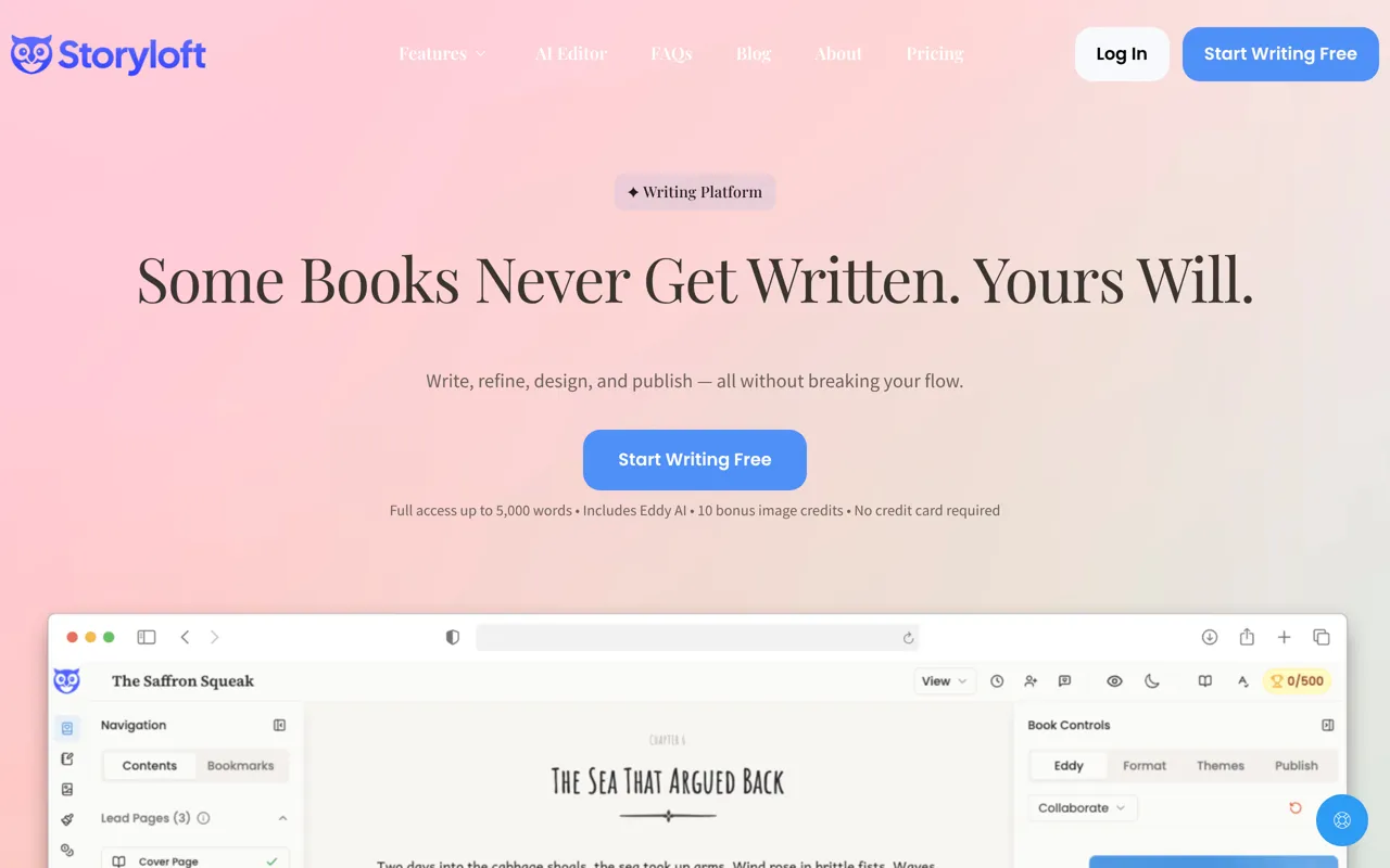 Screenshot of Storyloft