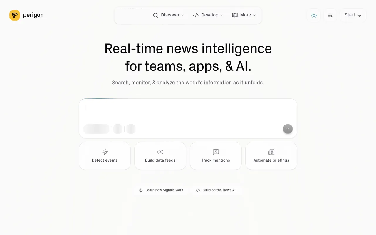 Screenshot of Perigon